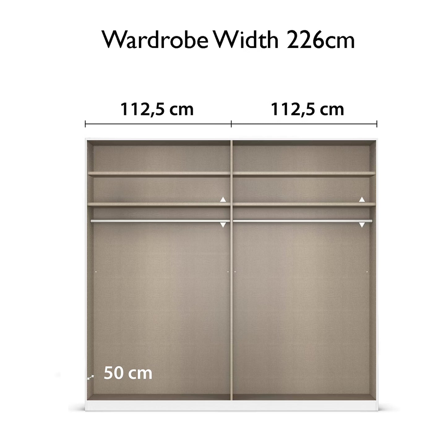 Rauch Lamela Hinged Door Wardrobe internal comparment view