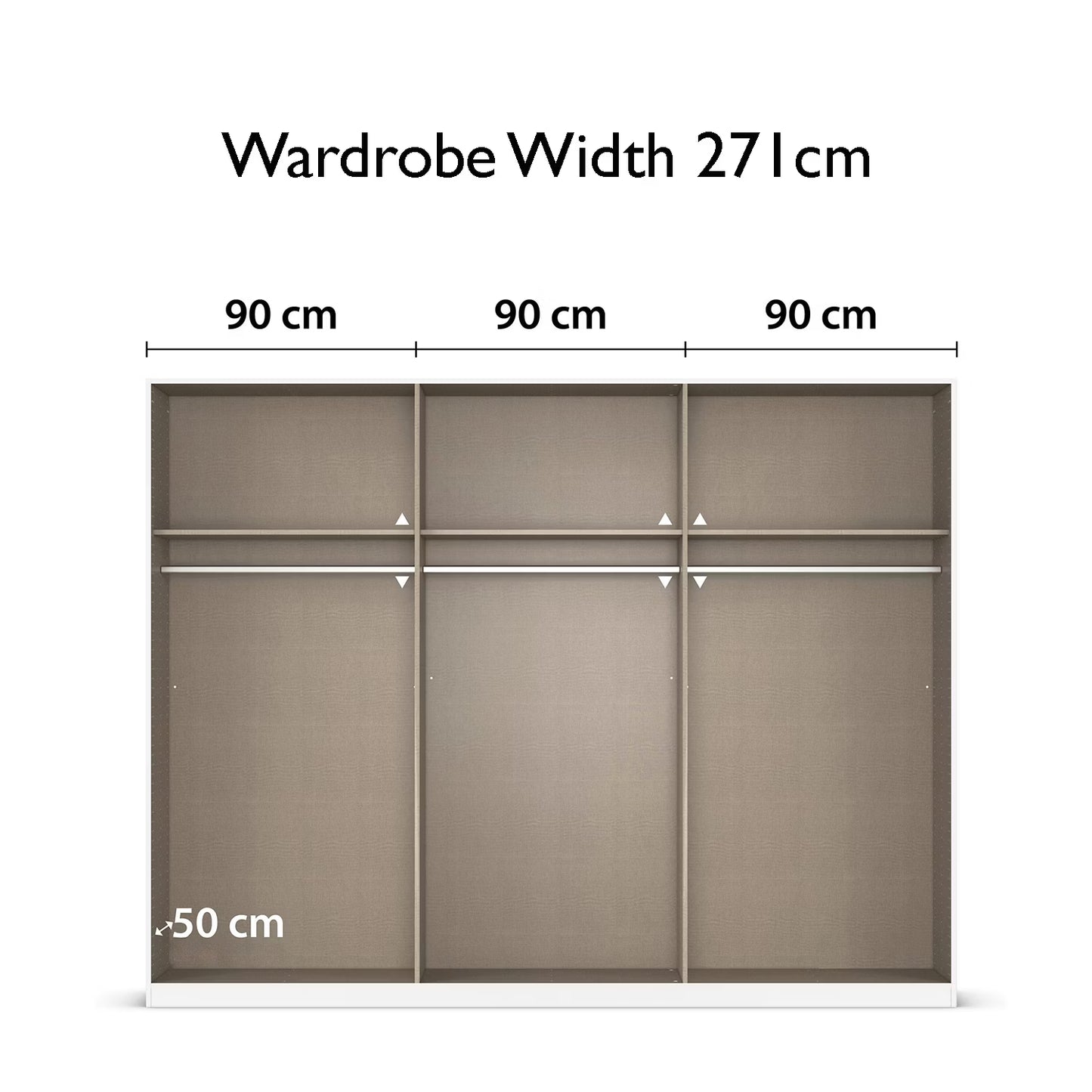 Rauch Lamela Hinged Door Wardrobe internal comparment view