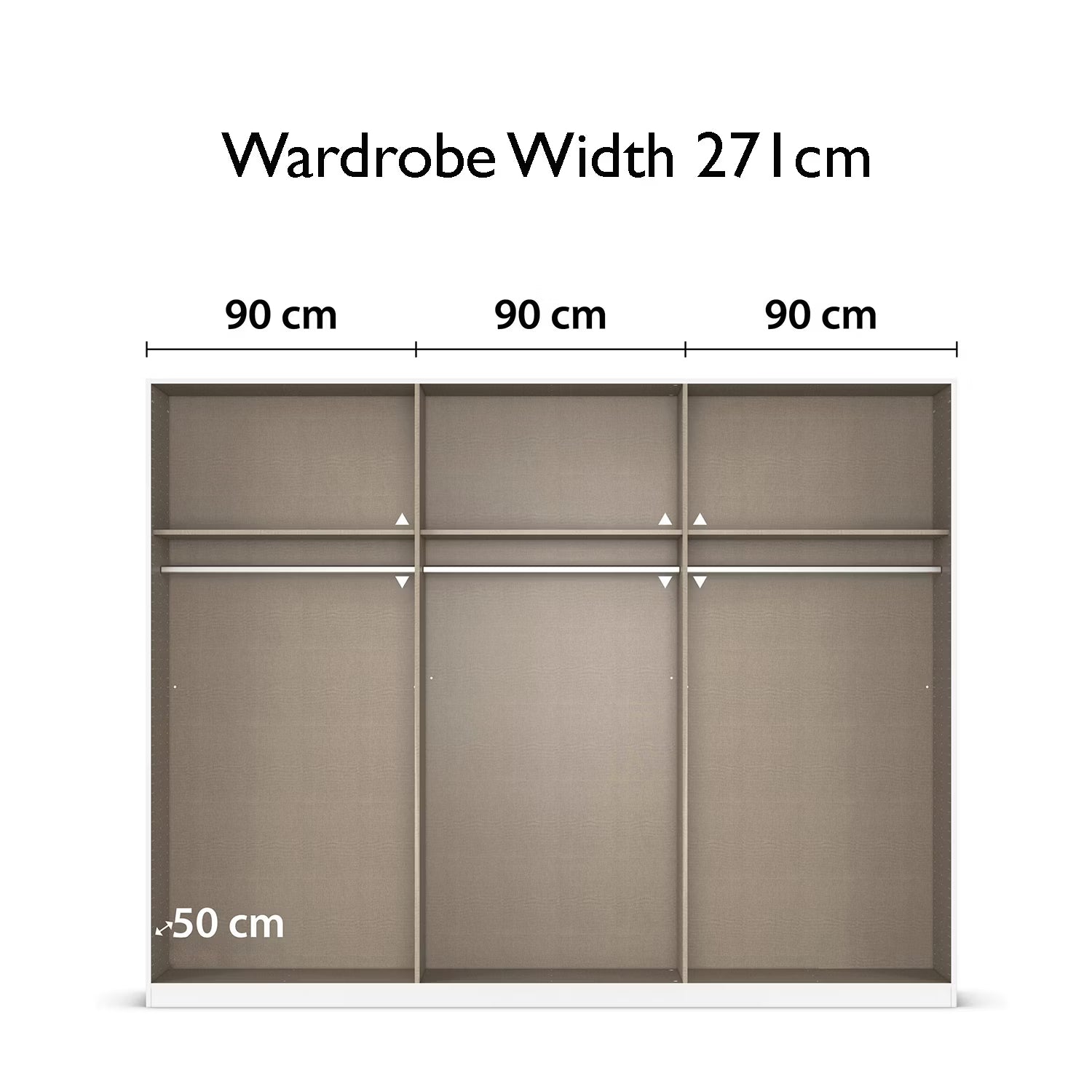 Rauch Lamela Hinged Door Wardrobe internal comparment view