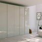 Symphony 251cm Large 5 Door Wardrobe in Silk Grey - Styled in a Bedroom