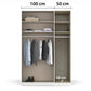 Kacey 151cm 3 Door Wardrobe With Middle Glass Door 