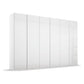 Symphony 301cm 6 Door Hinged Wardrobe in White Glass