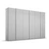 Symphony 301cm 6 Door Hinged Wardrobe in Silk Grey Glass