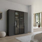 Rauch Kacey 201cm 4 Door Wardrobe 2 Transparent Glass Doors 