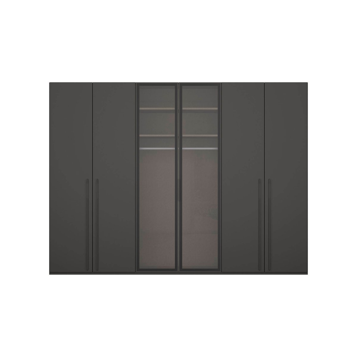 Rauch Kacey 301cm Transparent Glass 6 Door Wardrobe 