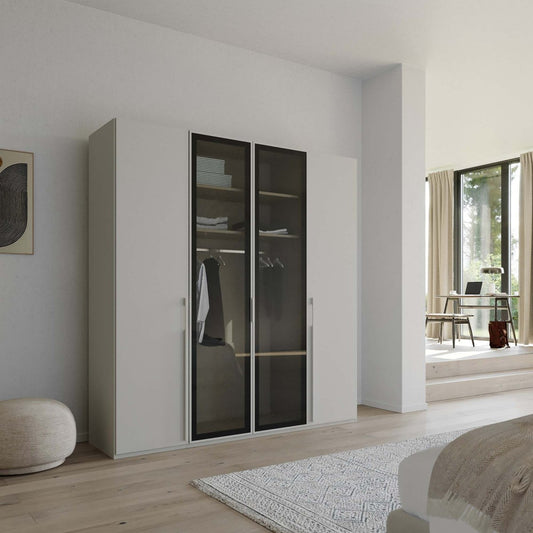 Rauch Kacey 201cm 4 Door Wardrobe 2 Transparent Glass Doors 
