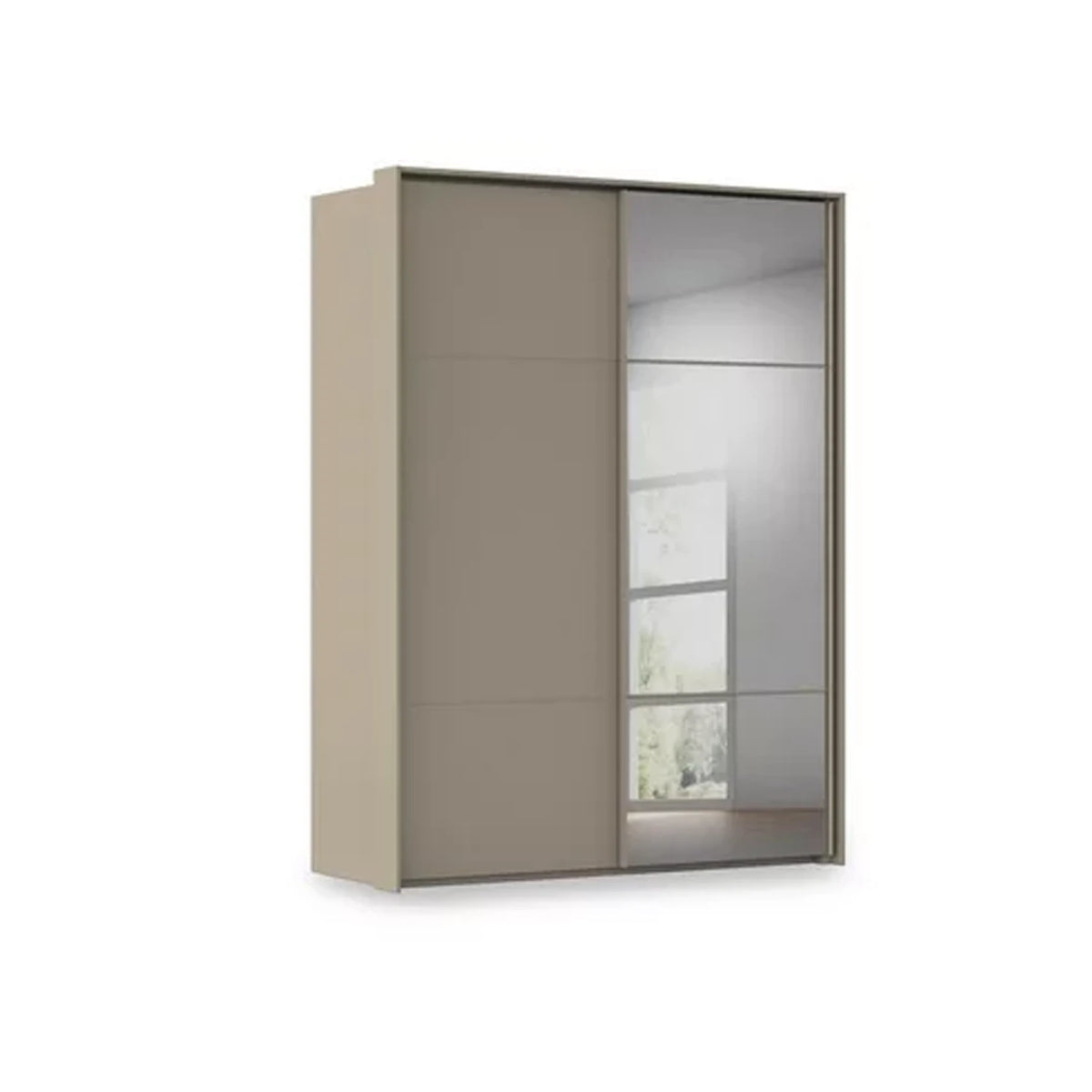 Rauch Haven 2 Door Slider Wardrobe with 1 Décor Door and 1 Mirror Door in Fango