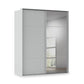 Rauch Heaven 2 Door Slider Wardrobe with Glass Doors and Lights in Silk Grey