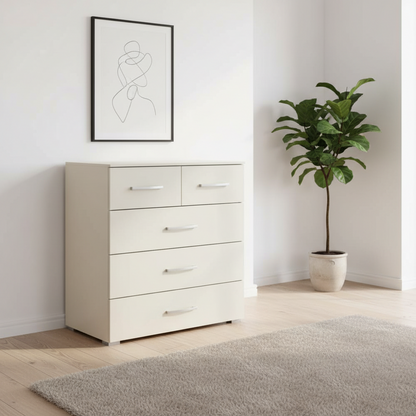 Rauch Impulse 2+3 Drawer Chest in Champagne styled in a modern room
