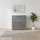 Rauch Impulse 2+3 Drawer Chest in Metallic Grey front view styled in a modern room 
