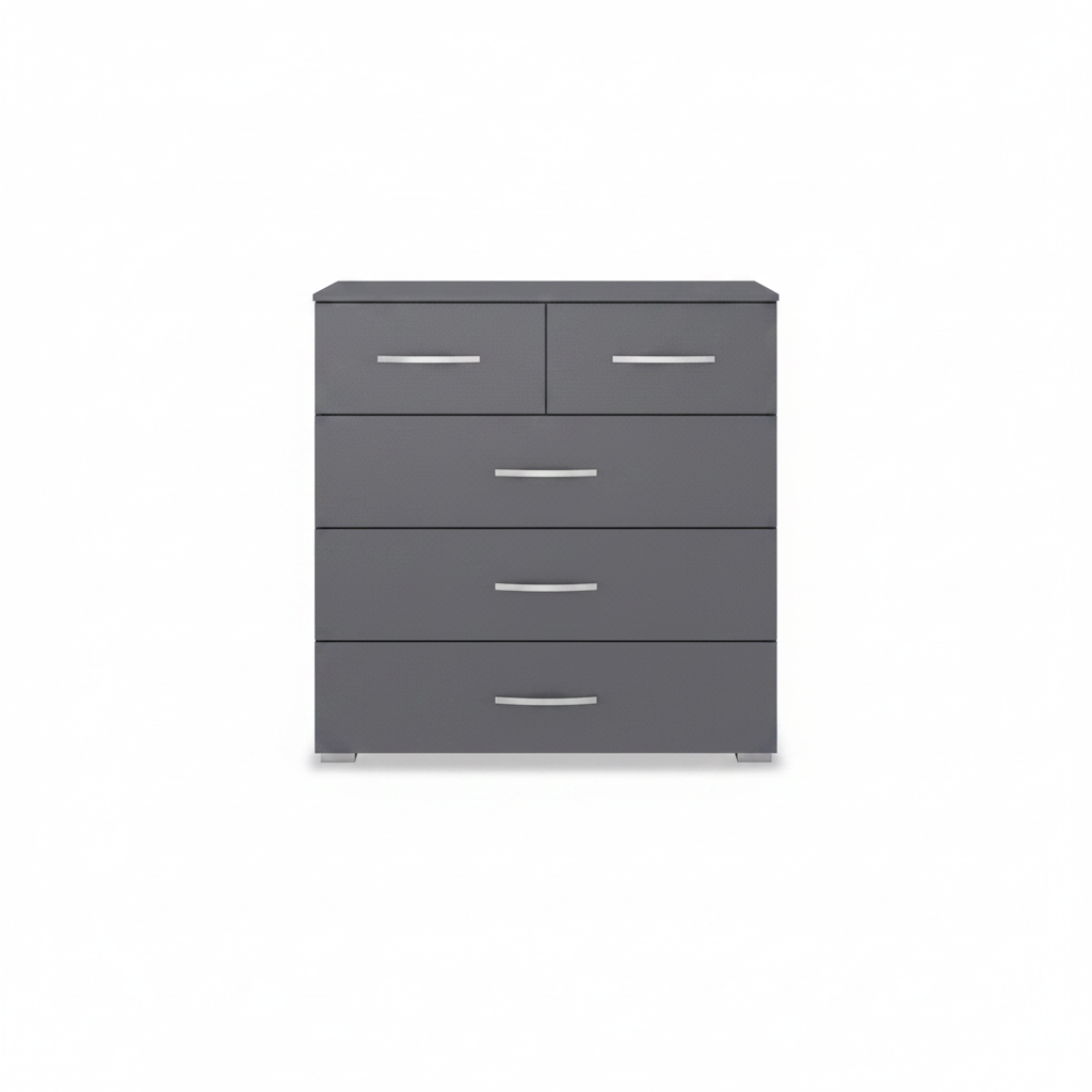 Rauch Impulse 2+3 Drawer Chest in Metallic Grey front view