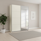 Rauch Impulse 2 Door 1 Mirror Door Sliding Wardrobe in Champagne styled in a modern room