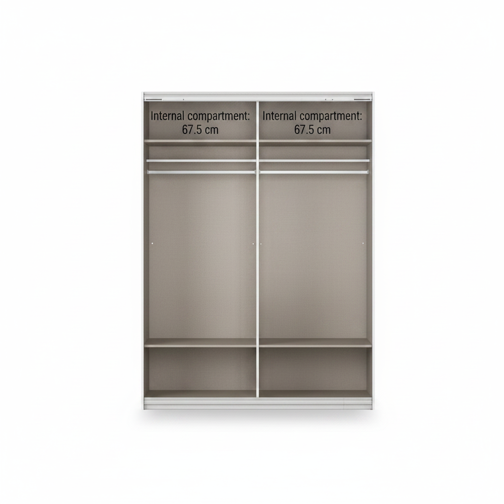 Rauch Impulse 2 Door 1 Mirror Door Sliding Wardrobe Internal Compartments