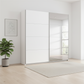 Rauch Impulse 2 Door 1 Mirror Door Sliding Wardrobe 181cm in White styled in a modern room