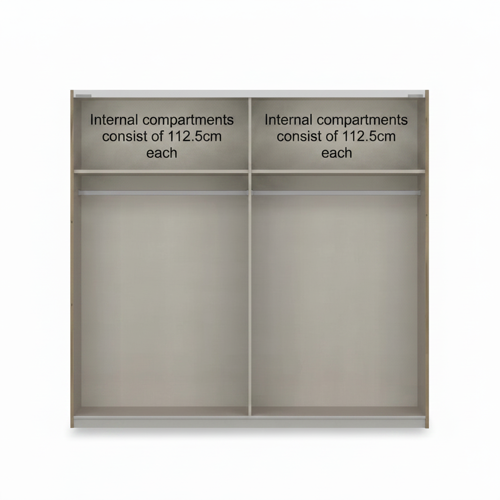 Rauch Impulse 2 Door Sliding Wardrobe 112.5cm Internal Compartments