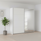 Rauch Impulse 2 Door 1 Mirror Door Sliding Wardrobe 226cm in White styled in a modern room