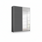 Rauch Impulse 2 Door 1 Mirror Door Sliding 136cm Wardrobe in Metallic Grey
