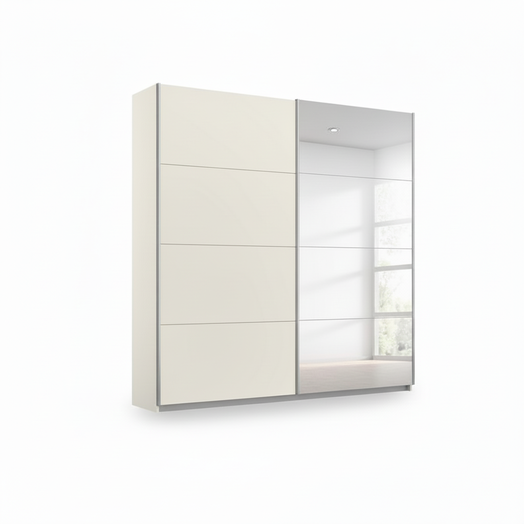 Rauch Impulse 2 Door 1 Mirror Door Sliding 181cm Wardrobe in Champagne 