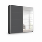 Rauch Impulse 2 Door 1 Mirror Door Sliding 181cm Wardrobe in Metallic Grey