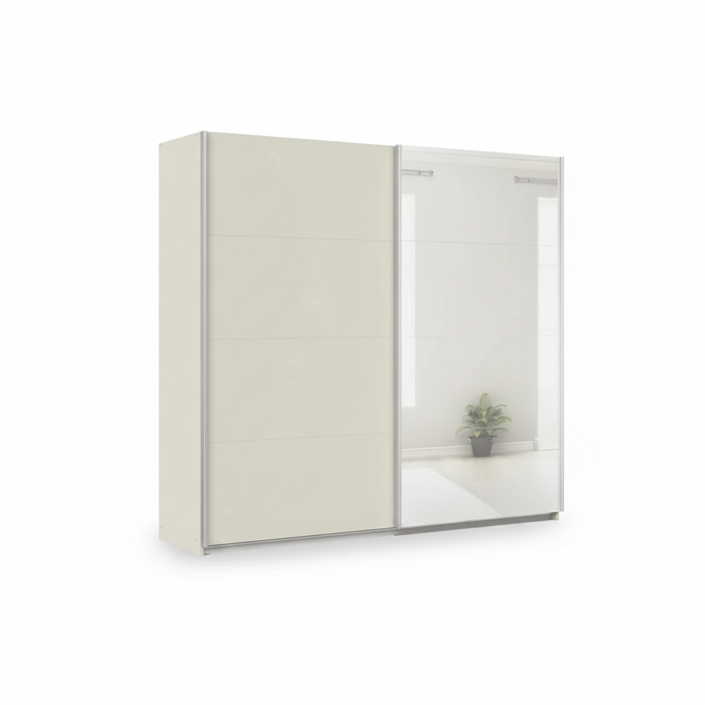 Rauch Impulse 2 Door 1 Mirror Door Sliding 226cm Wardrobe in Champagne 