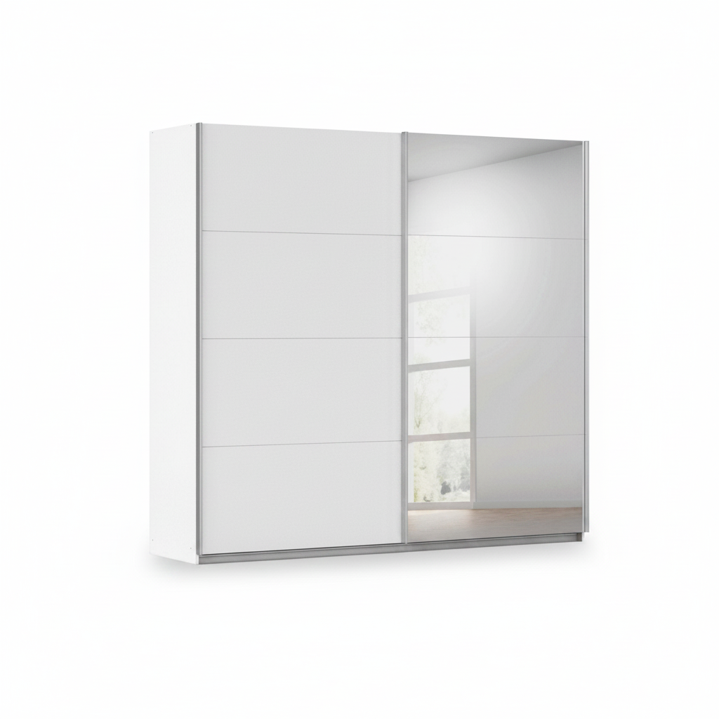 Rauch Impulse 2 Door 1 Mirror Door Sliding 181cm Wardrobe in White