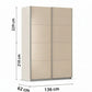 Rauch Impulse 2 Door Sliding Wardrobe in Champagne Dimensions