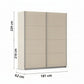 Rauch Impulse 2 Door Sliding Wardrobe 181cm  in Champagne Dimensions