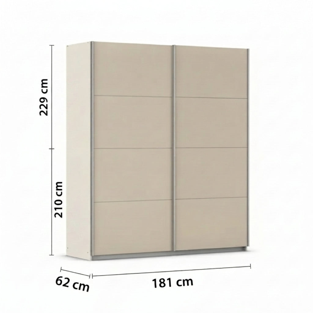 Rauch Impulse 2 Door Sliding Wardrobe 181cm  in Champagne Dimensions