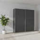Rauch Impulse 2 Door Sliding Wardrobe 181cm  in Metallic Grey styled in a modern room