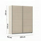 Rauch Impulse 2 Door Sliding Wardrobe 226cm  in Champagne Dimensions