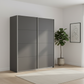Rauch Impulse 2 Door Sliding Wardrobe 226cm  in Metallic Grey styled in a modern room