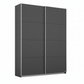 Rauch Impulse 2 Door Sliding Wardrobe 136cm in Metallic Grey