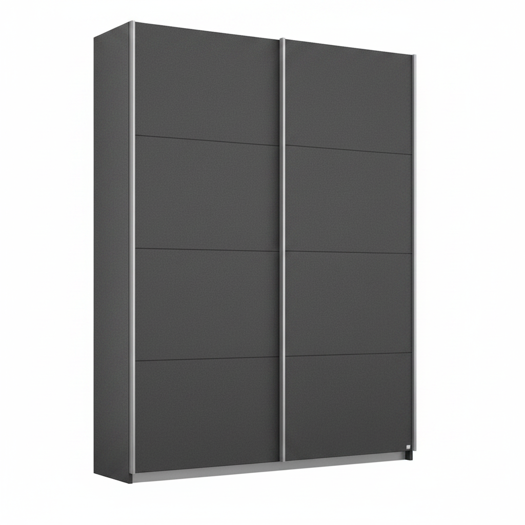 Rauch Impulse 2 Door Sliding Wardrobe 136cm in Metallic Grey