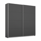 Rauch Impulse 2 Door Sliding Wardrobe 181cm in Metallic Grey