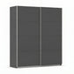 Rauch Impulse 2 Door Sliding Wardrobe 226cm in Metallic Grey