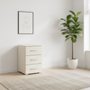 Rauch Impulse 3 Drawer Bedside Table in Champagne styled in a modern room