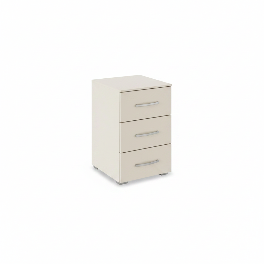 Rauch Impulse 3 Drawer Bedside Table in Champagne 