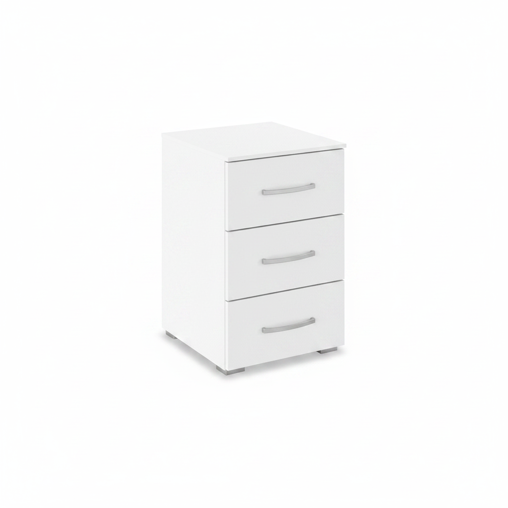 Rauch Impulse 3 Drawer Bedside Table in White 