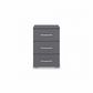 Rauch Impulse 3 Drawer Bedside Table in Metallic Grey Front view