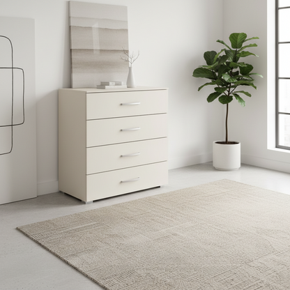 Rauch Impulse 4 Drawer Chest 80cm in Champagne styled in a modern room