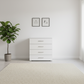 Rauch Impulse 4 Drawer Chest 80cm in White front view styled in a modern room