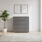 Rauch Impulse 4 Drawer Chest 80cm in Metallic Grey front view styled in a modern room