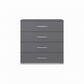 Rauch Impulse 4 Drawer Chest 80cm in Metallic Grey front view 