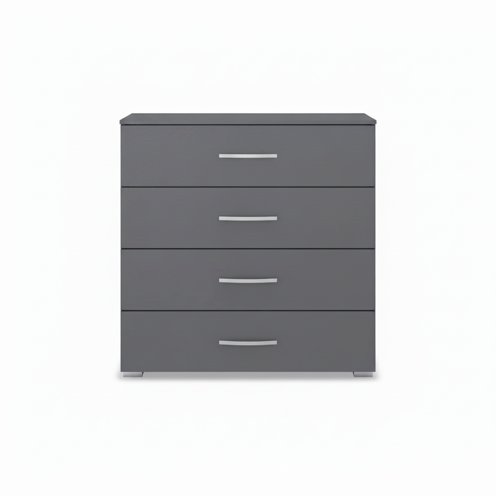 Rauch Impulse 4 Drawer Chest 80cm in Metallic Grey front view 