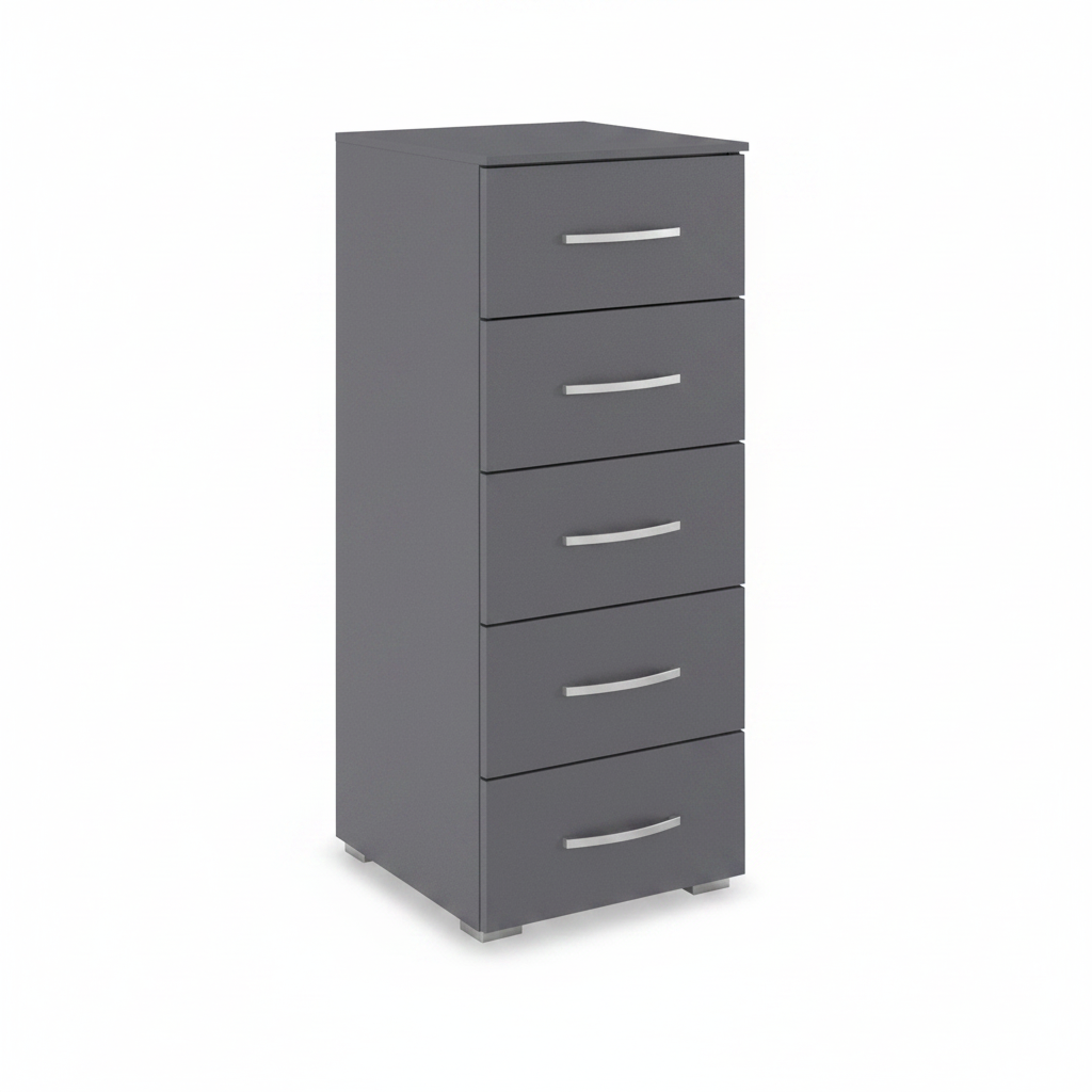 Rauch Impulse 5 Drawer Chest 40cm in Metallic Grey 