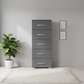 Rauch Impulse 5 Drawer Chest 40cm in Metallic Grey front view styled in a modern room