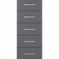 Rauch Impulse 5 Drawer Chest 40cm in Metallic Grey front view 