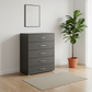 Rauch Impulse 5 Drawer Chest 80cm in Metallic Grey styled in a modern room