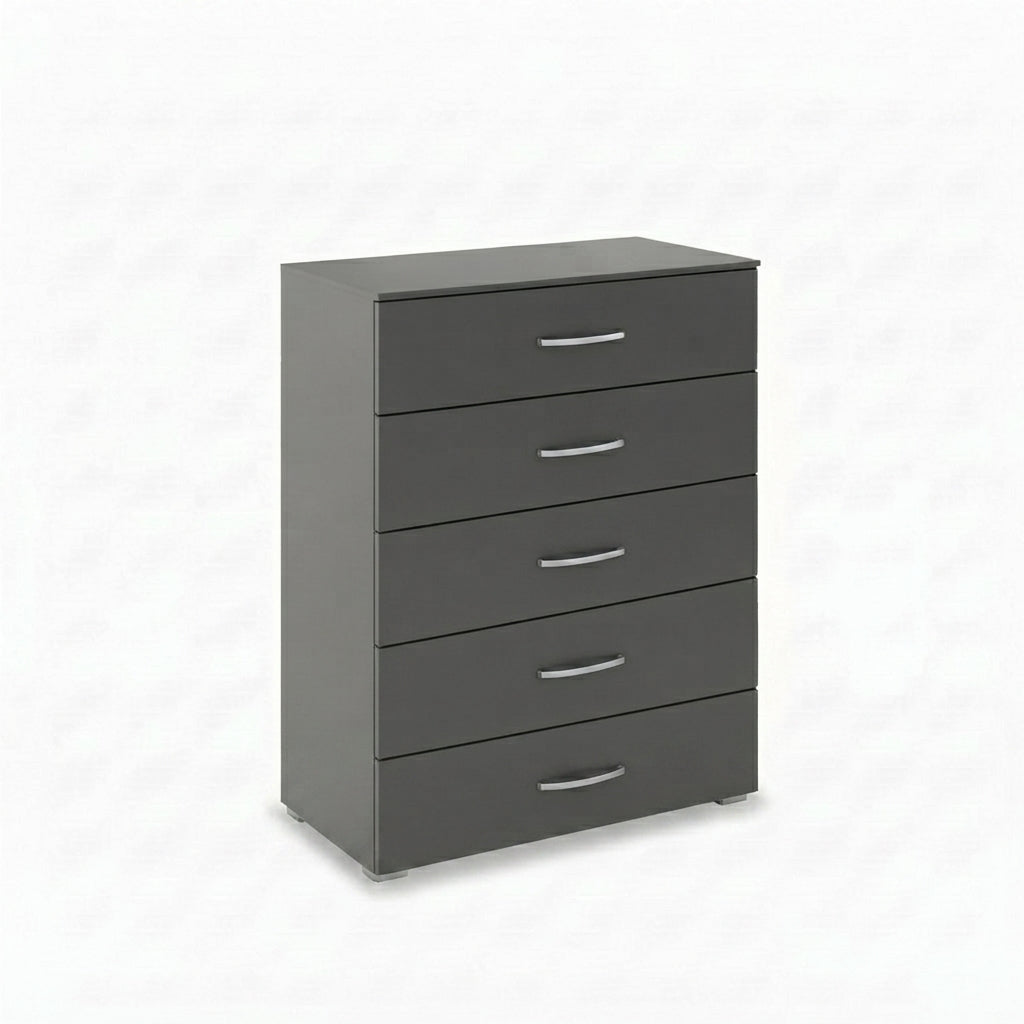 Rauch Impulse 5 Drawer Chest 80cm in Metallic Grey