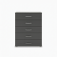 Rauch Impulse 5 Drawer Chest 80cm in Metallic Grey front view